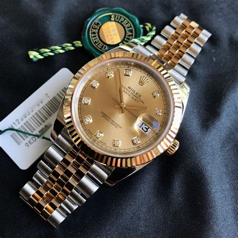 diamond dial rolex 41mm 2tone